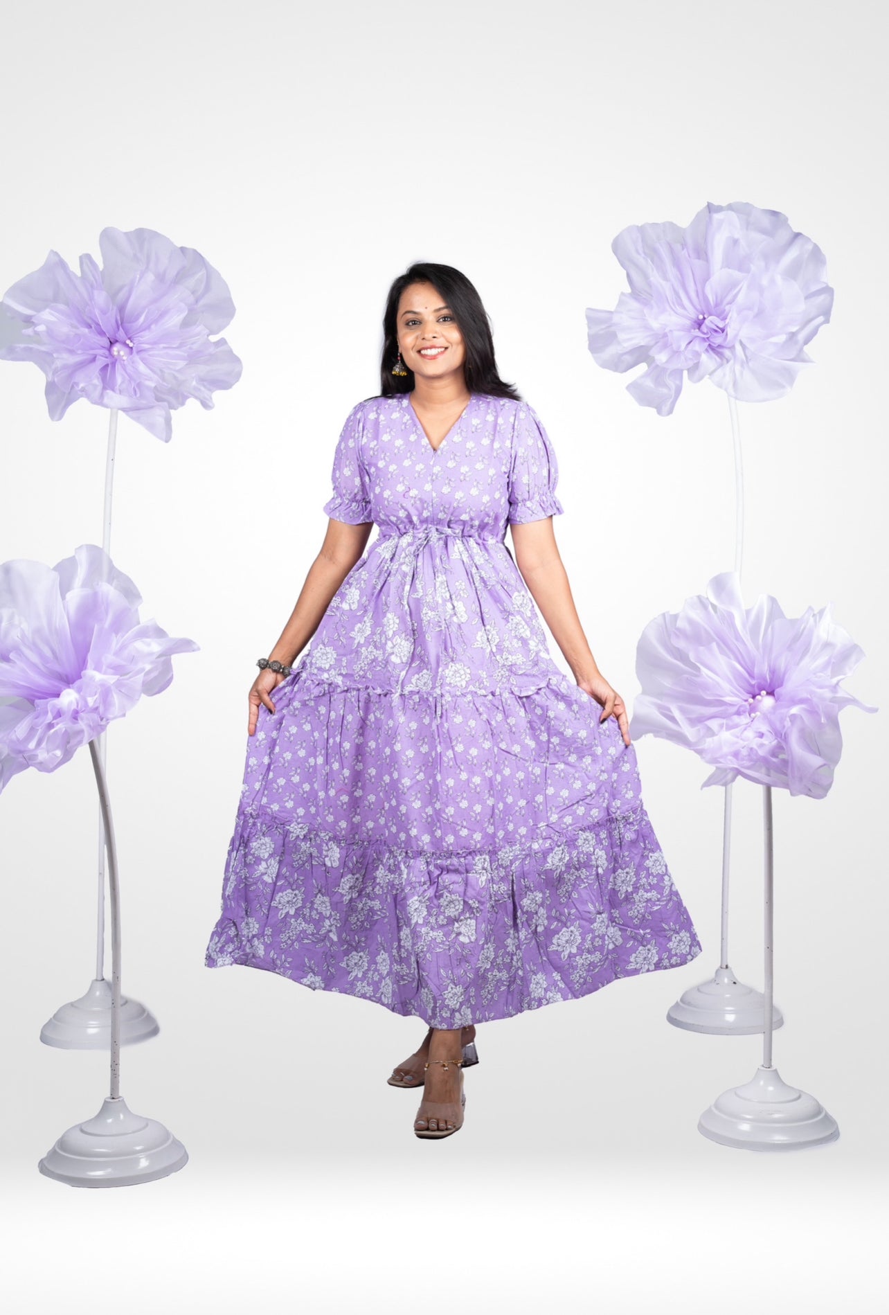 Thangam  casual Maxi Dress With Lining