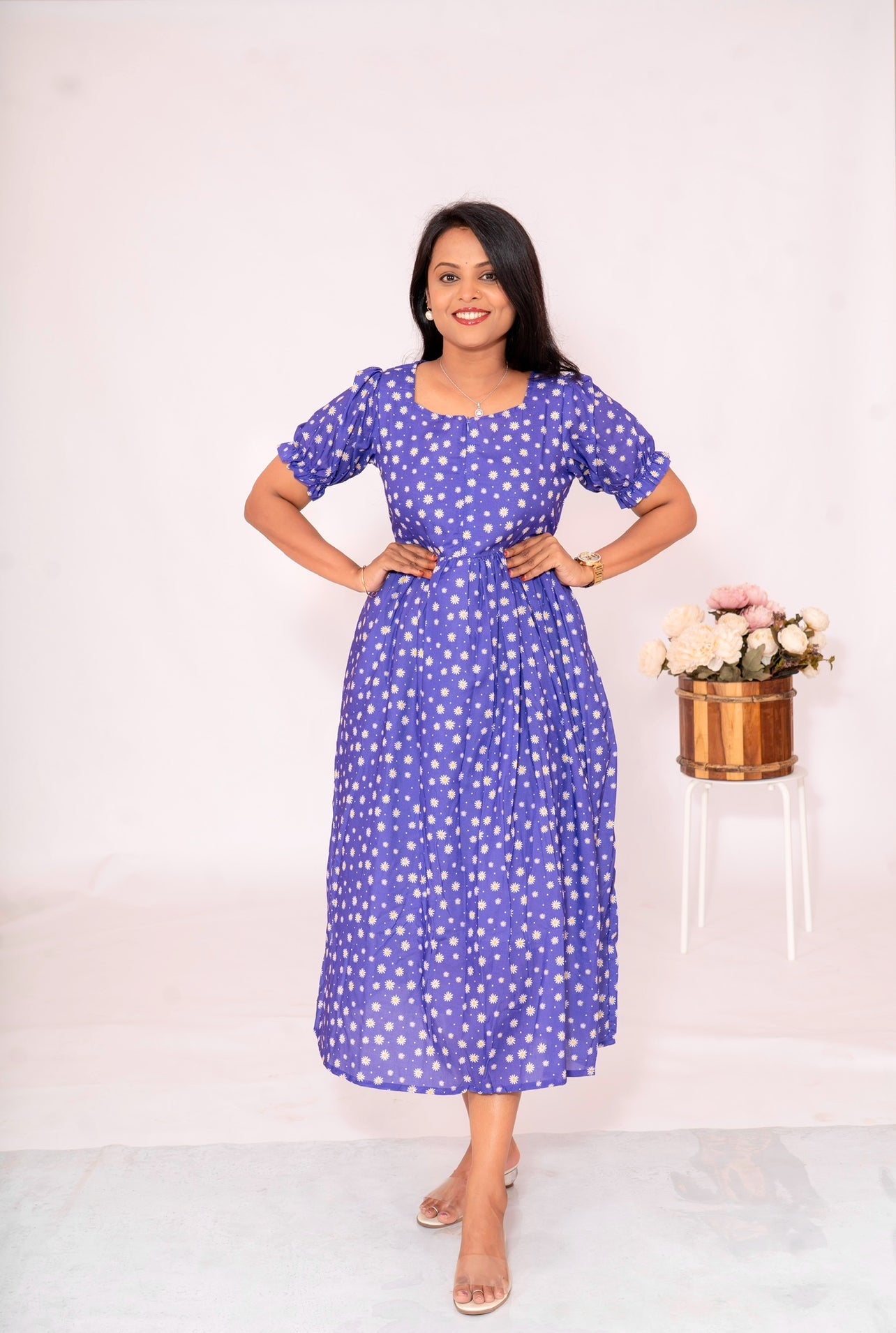 Blossom  Casual  Dress With Lining