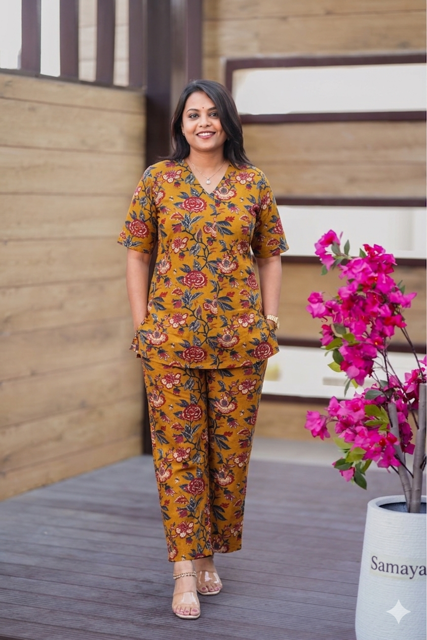 Boomi - Mustard Night Co-ord Set