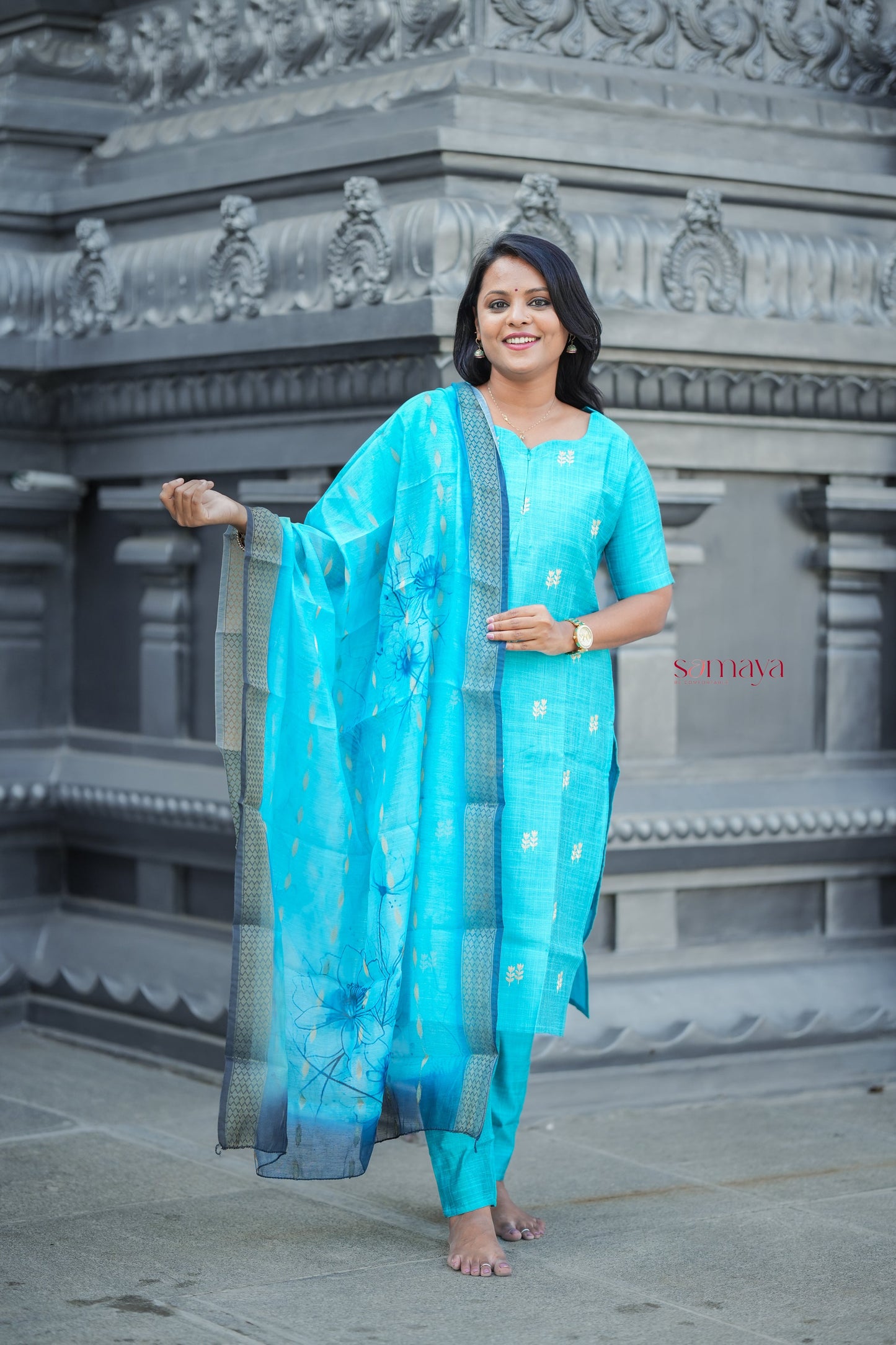 Neelam 3 piece  Salwar Set with organza dupptta ( ready to dispatch)set of 3
