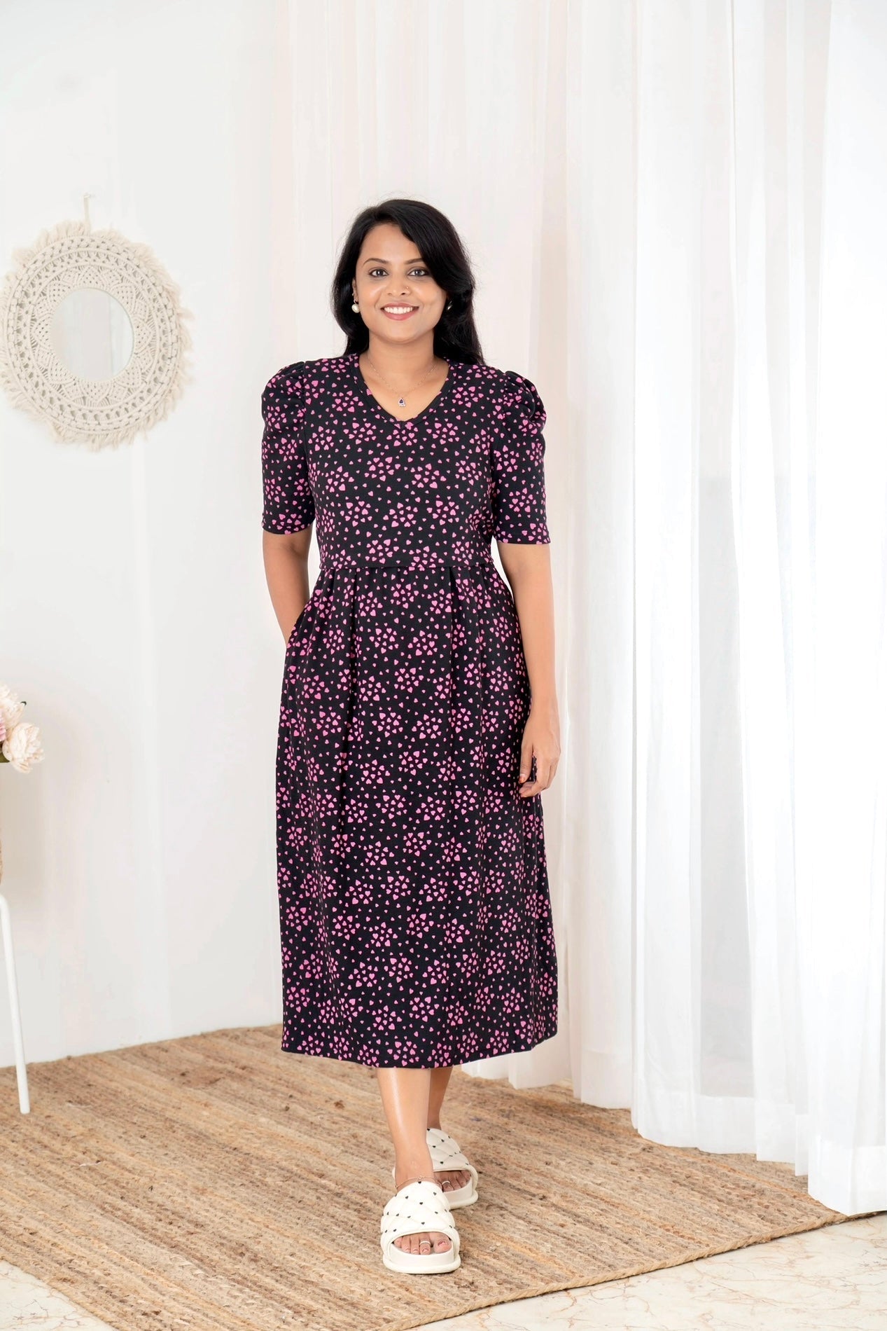 Midi Laila Waffle Dress