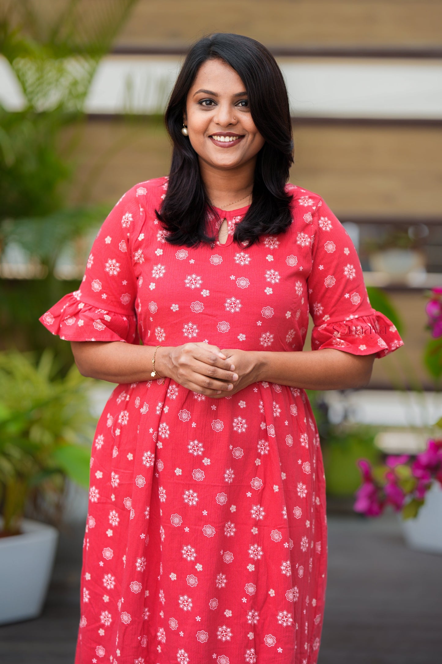 Midi kollam Waffle Dress