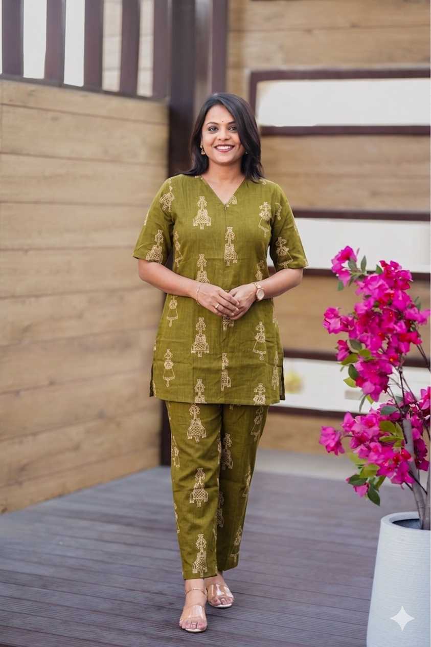 Boomi - green doll Night Co-ord Set