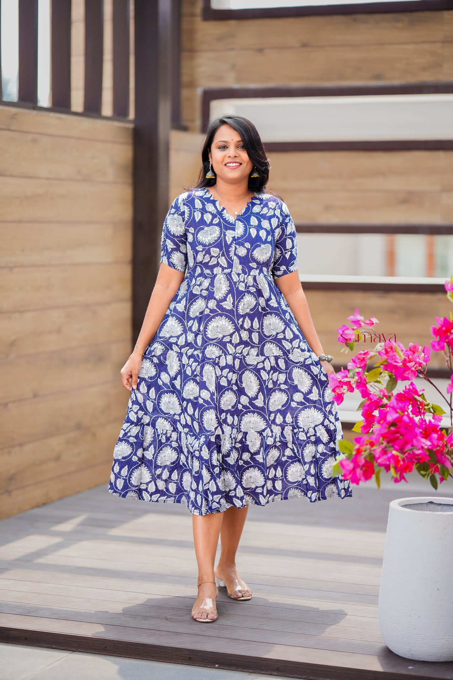 Navy Blue day to night dress without lining