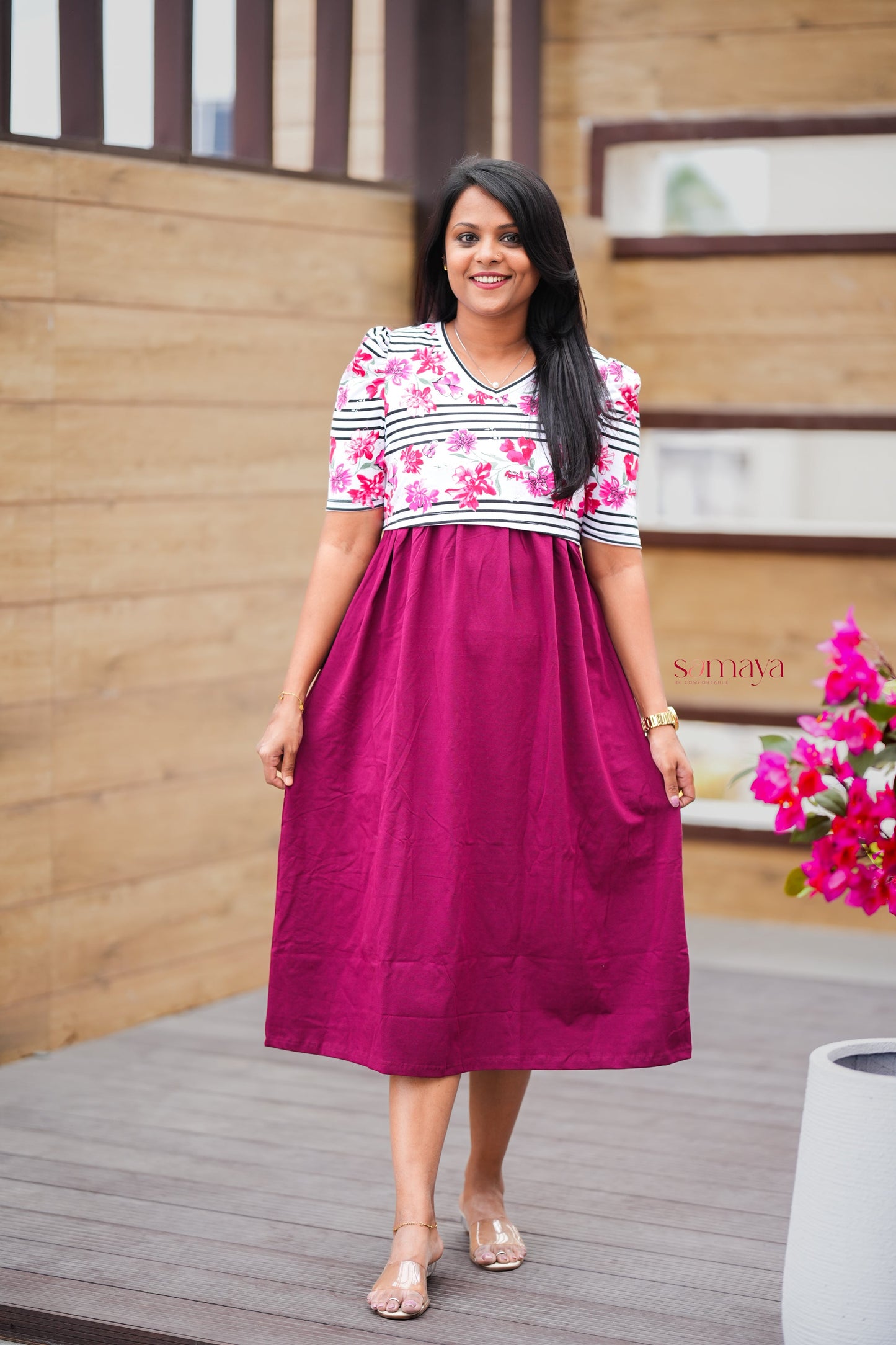 Riya Calf length  Dress( medium  thickness )