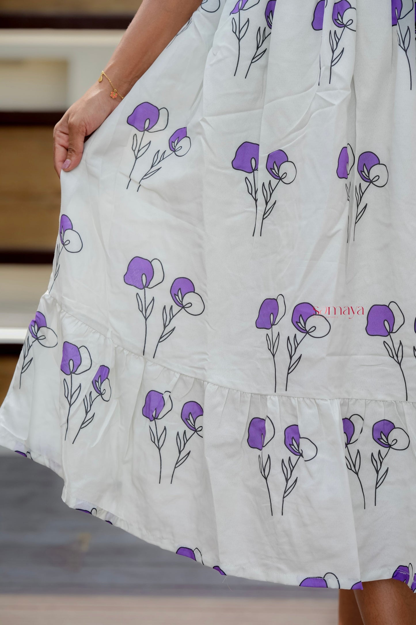 Nivi Casual Dress With Lining( Wrinkle-Free Cotton Blend Dress)