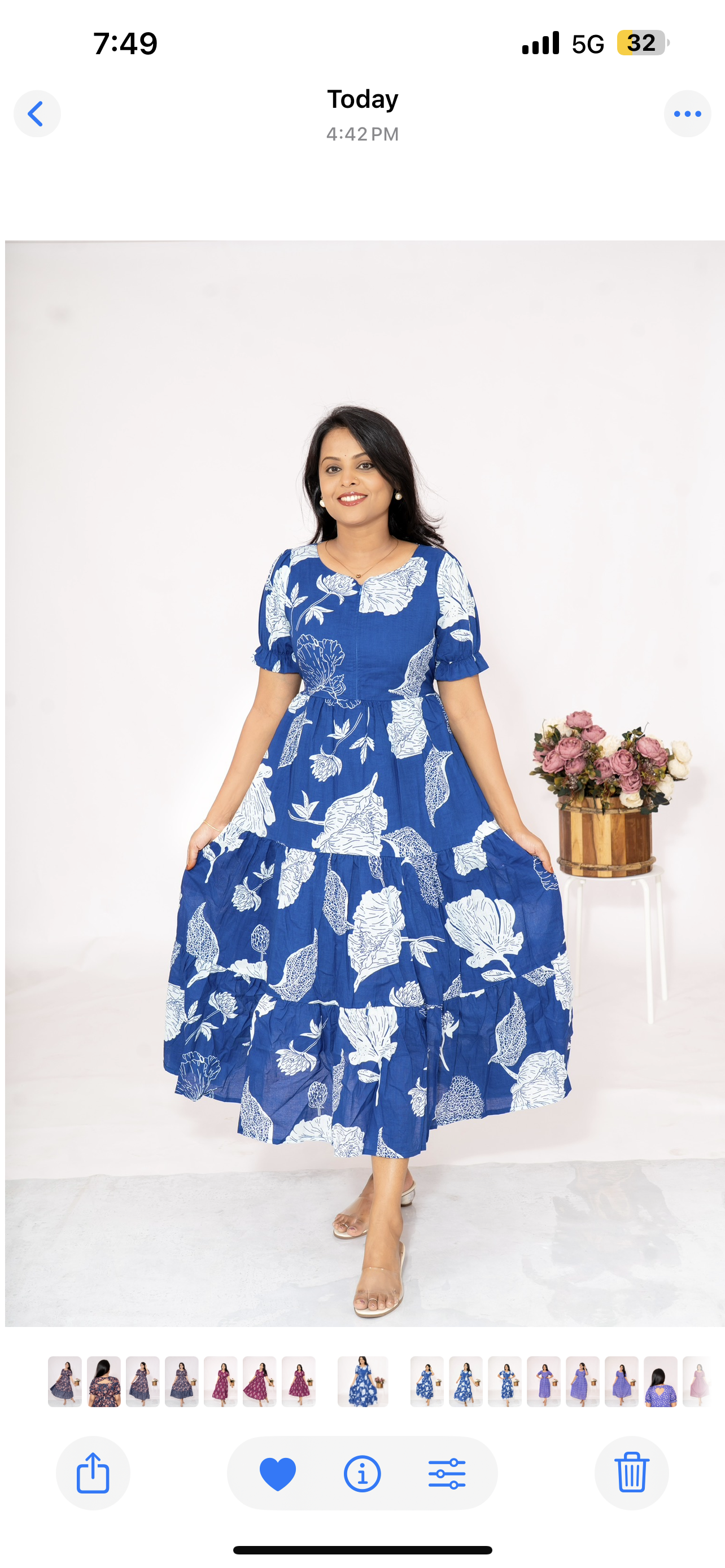 Royal blue casual  Dress With Lining
