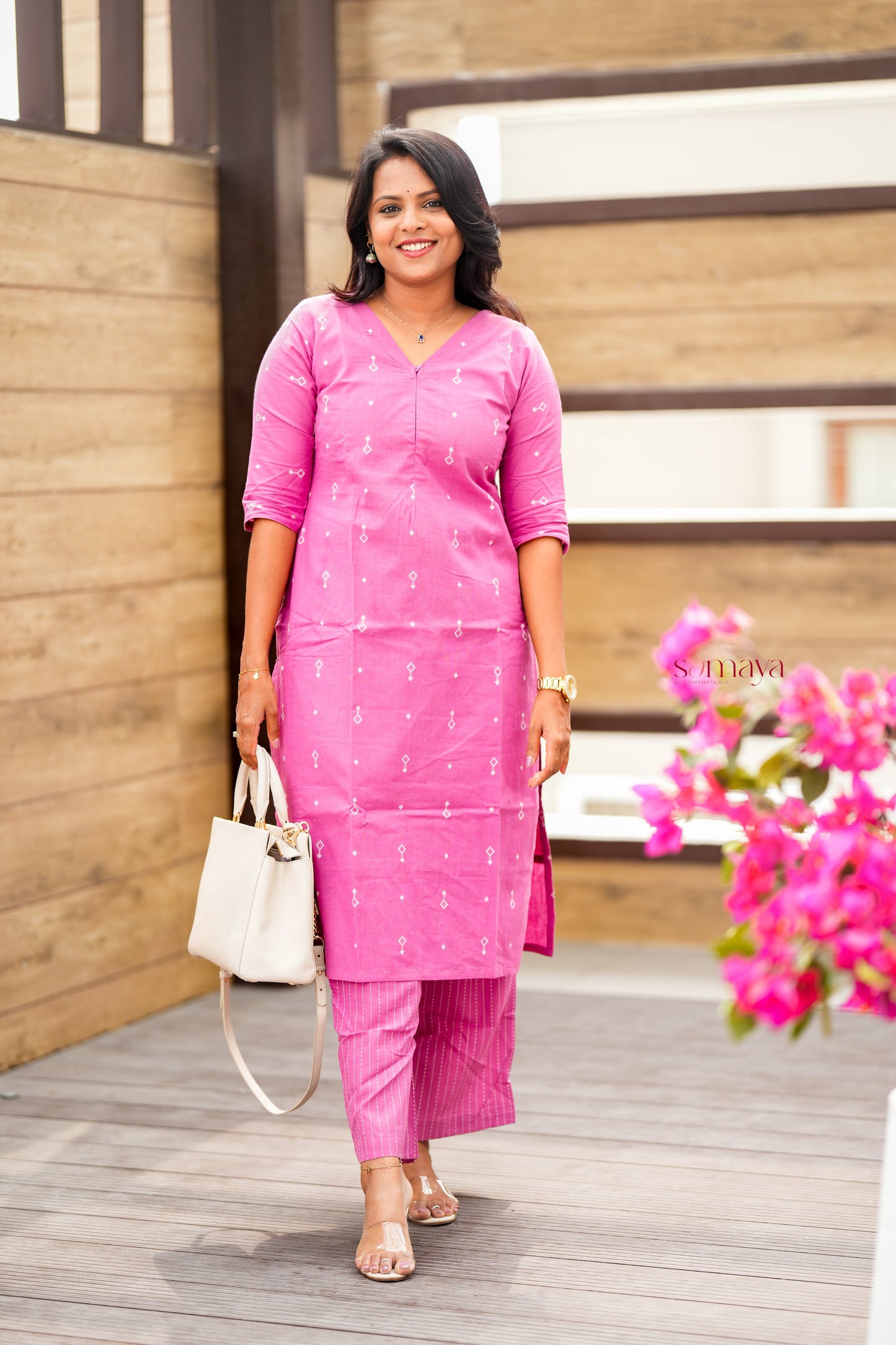 Dusty pink  Cotton Kurta Set with full lining ( ready to dispatch) set of 2