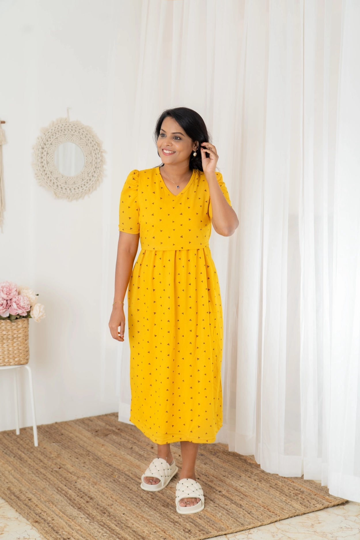 Midi Gold Thick Weight Dress