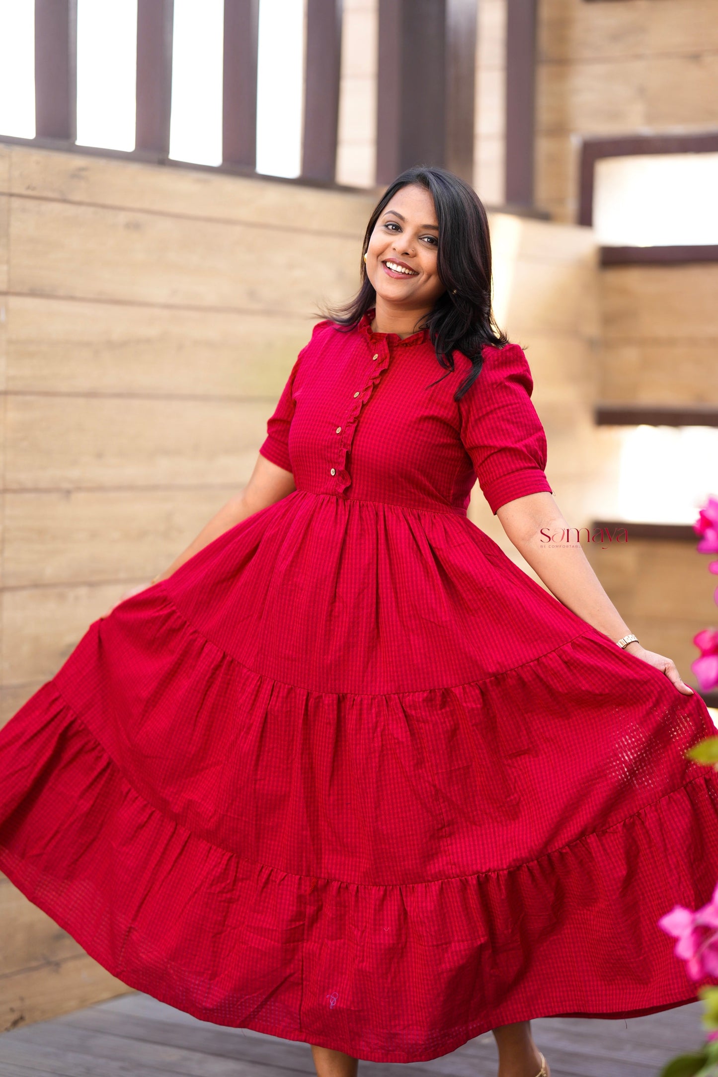 Deepika  maxi cotton  Dress With Lining(Ultimate Layered Flare Dress)august 25  th dispatch