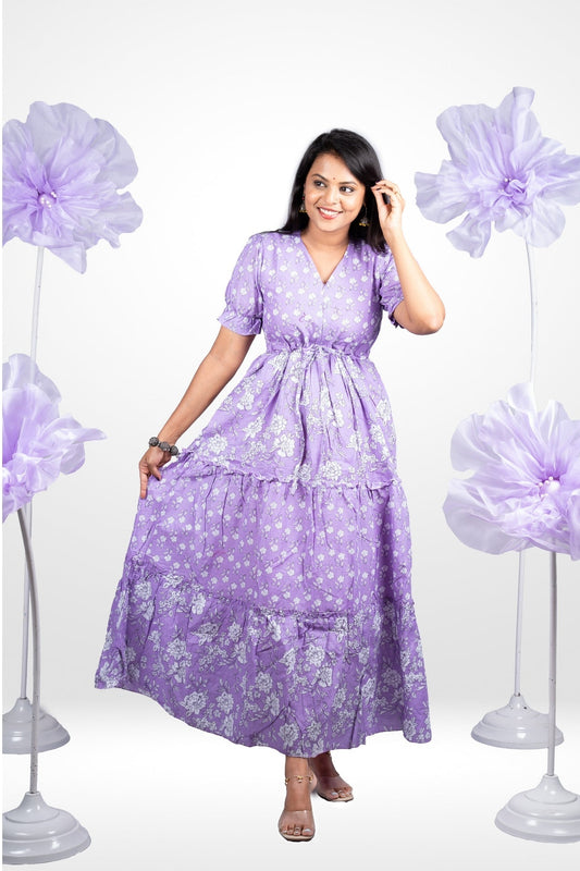 Thangam  casual Maxi Dress With Lining