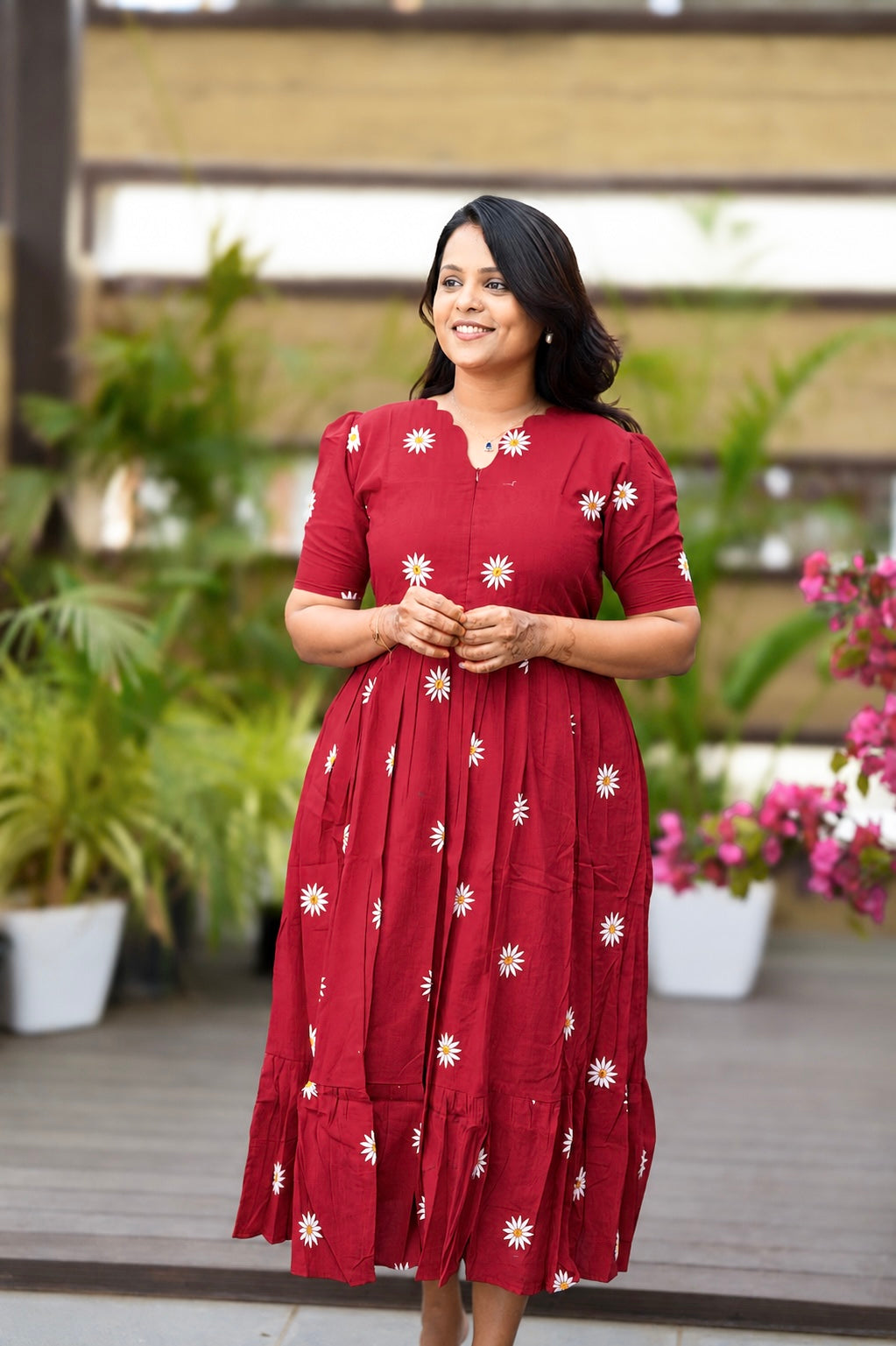 Daisy - red Casual Dress With Lining