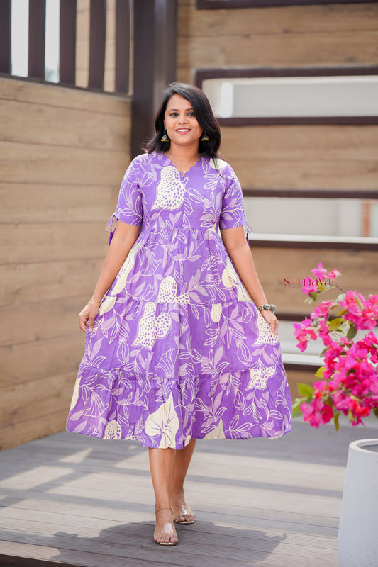 Pastel lilac day to night dress without lining