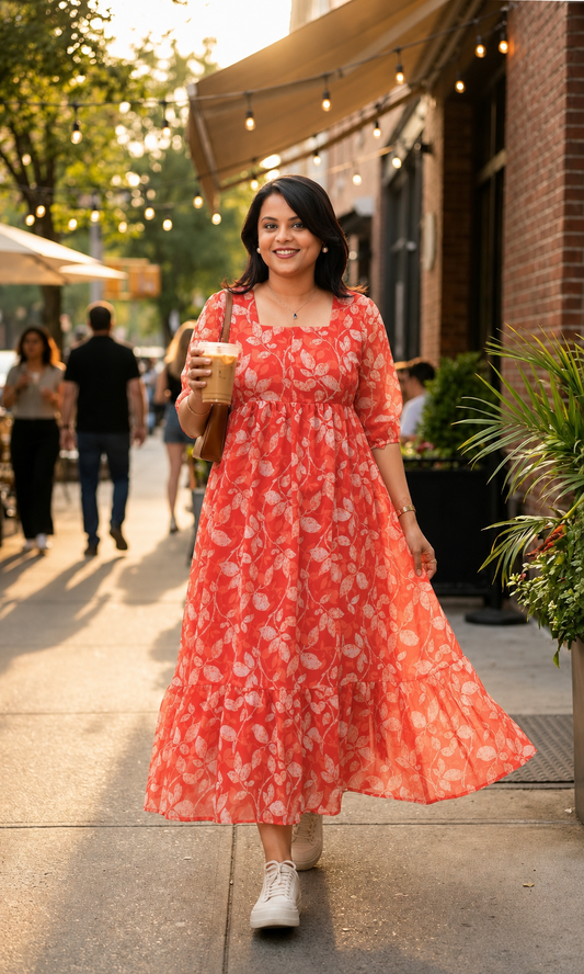 Riya georgette casual Dress With Lining ( No-Iron Everyday Dress)