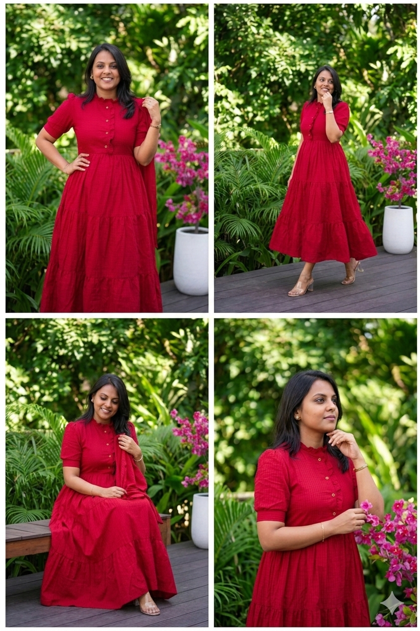 Deepika  maxi cotton  Dress With Lining(Ultimate Layered Flare Dress)august 25  th dispatch