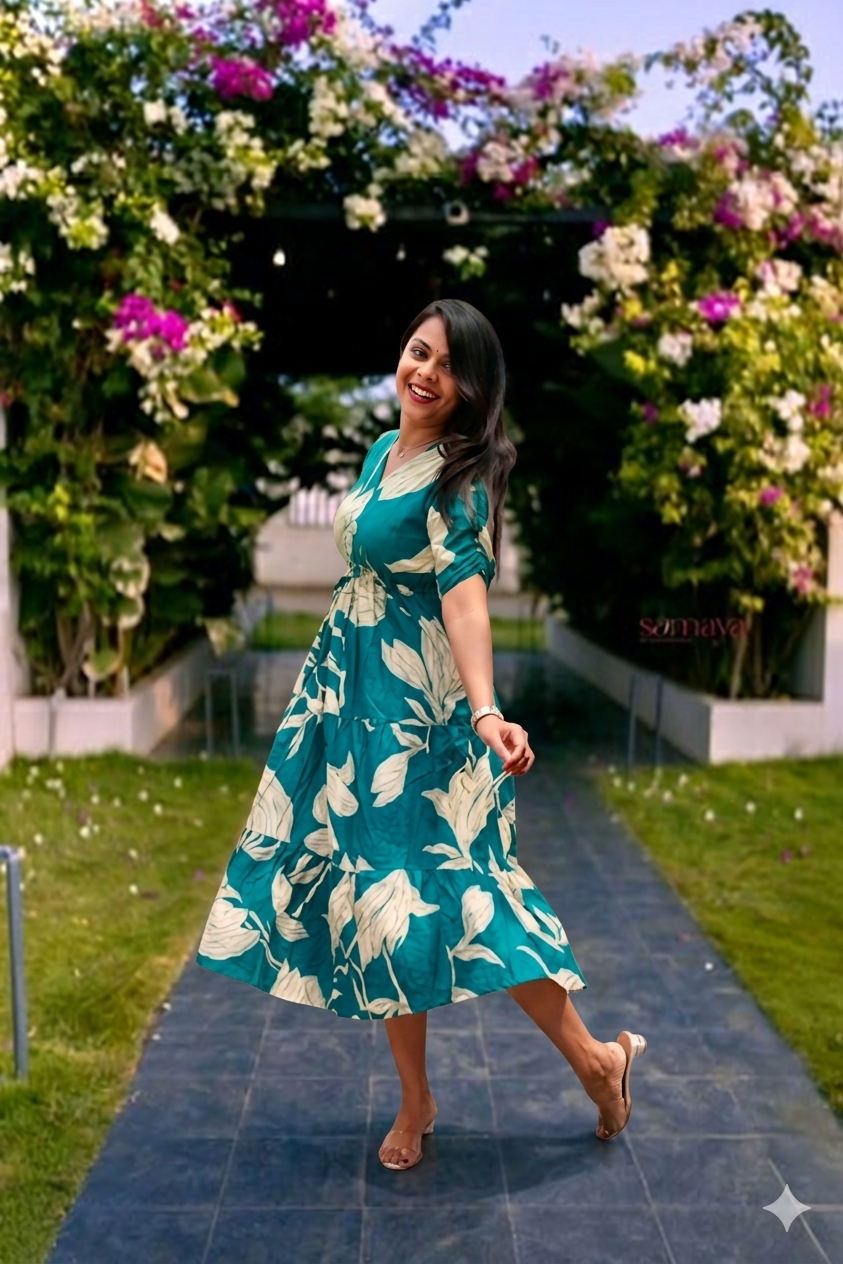 Theera Sky Casual Dress With Lining