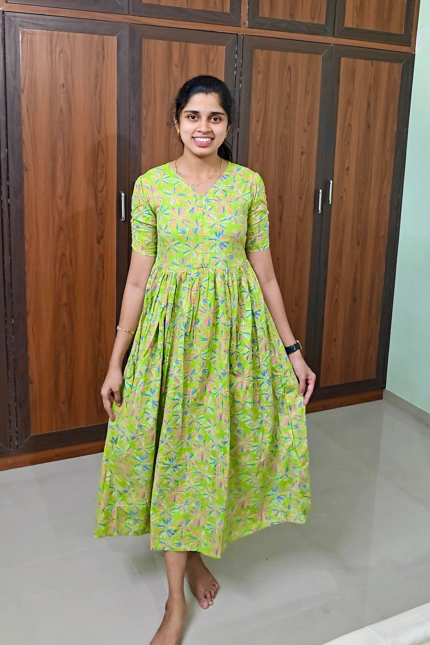 Green day to night dress without lining