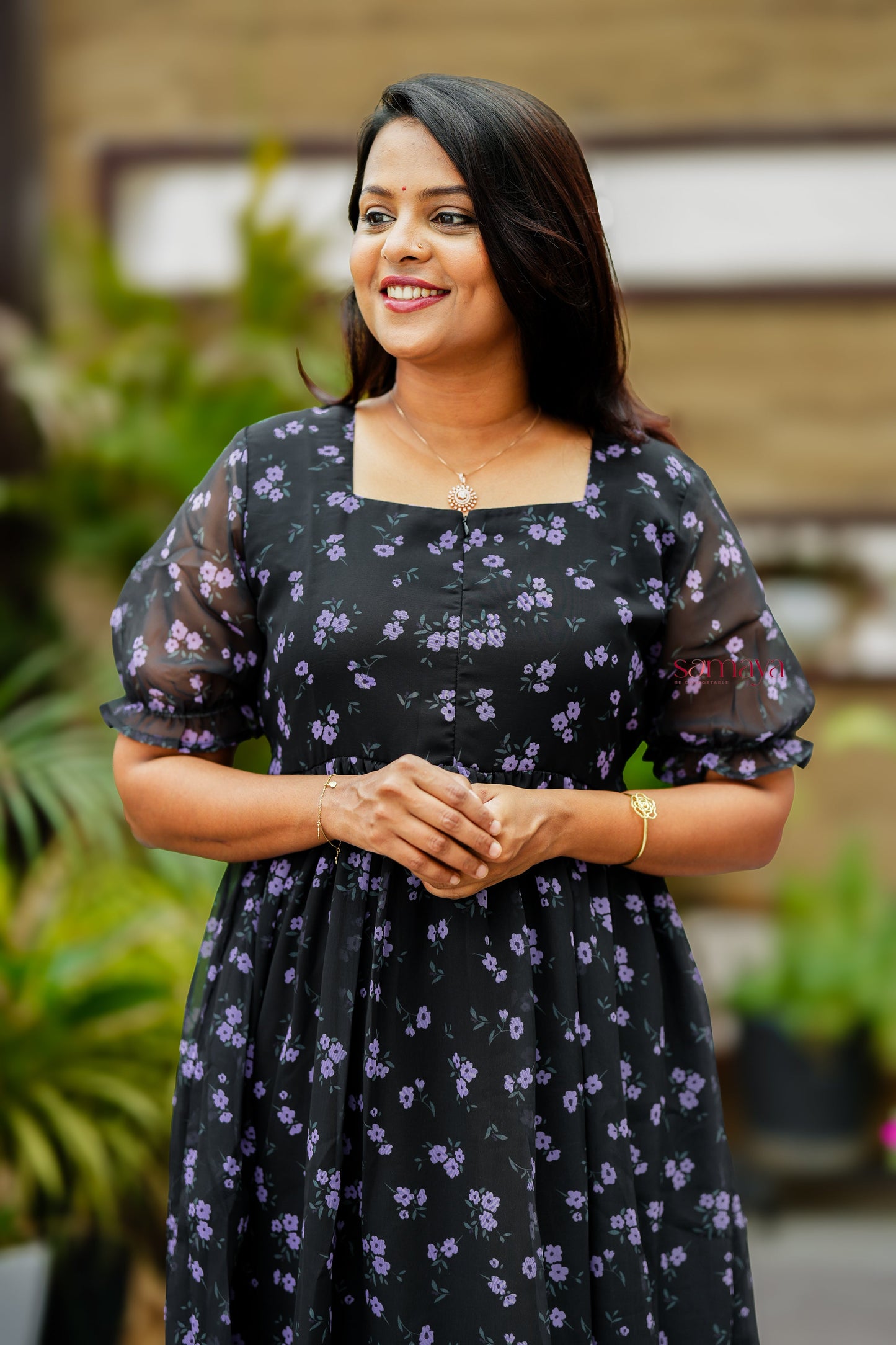 Shri georgette casual  Dress With Lining ( No-Iron Everyday Dress)