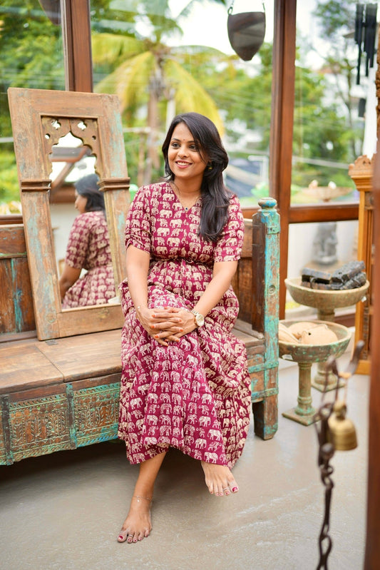 Elephant Casual Dress With Lining