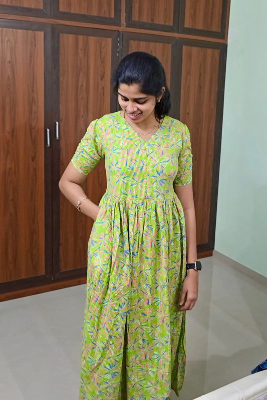 Green day to night dress without lining