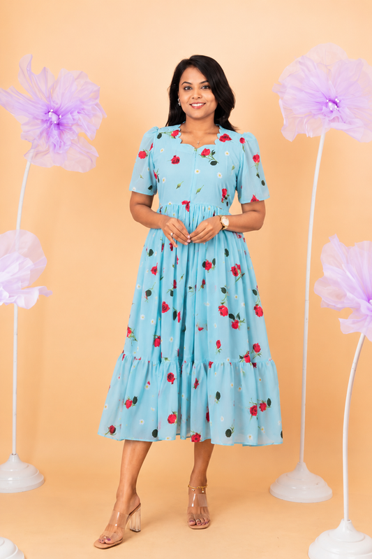 Vinisha georgette casual  Dress With Lining ( No-Iron Everyday Dress)
