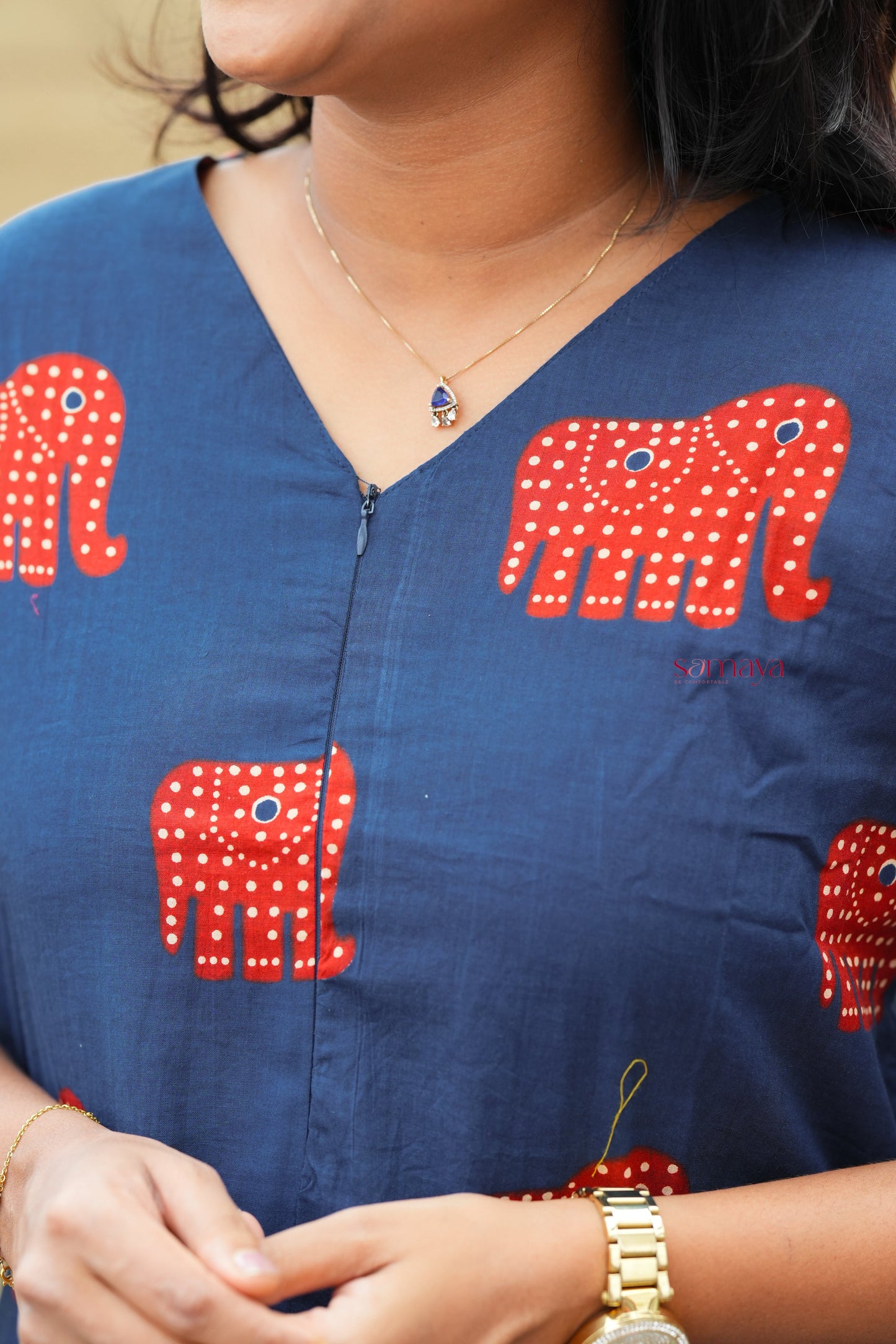 Navy Elephant Night Co-ord Set (Ready to dispatch)