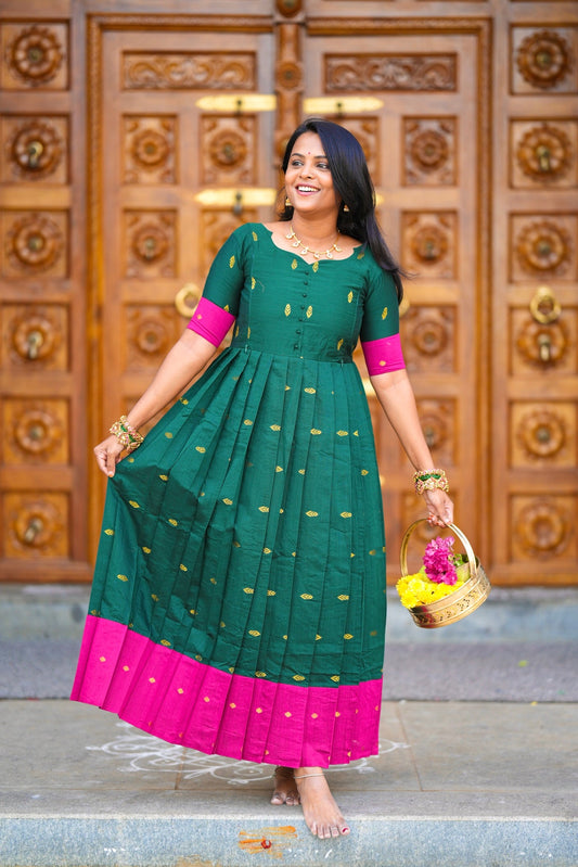 Madurai Meenakshi  maxi Dress With Lining( ready to dispatch)