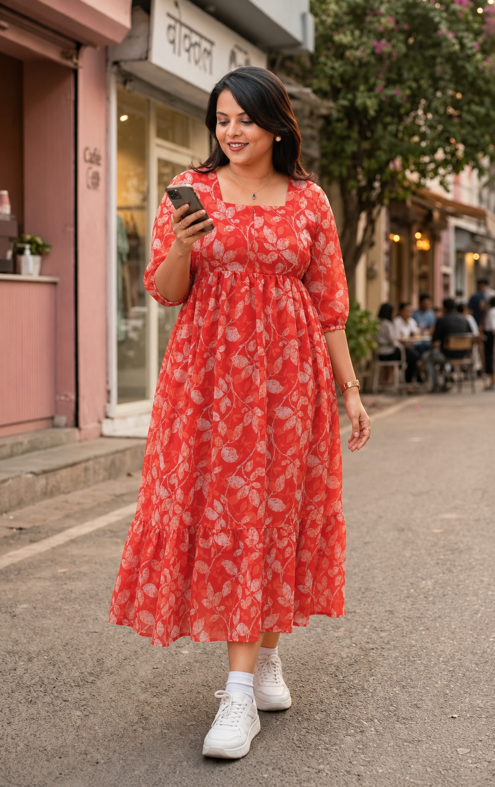 Riya georgette casual Dress With Lining ( No-Iron Everyday Dress)