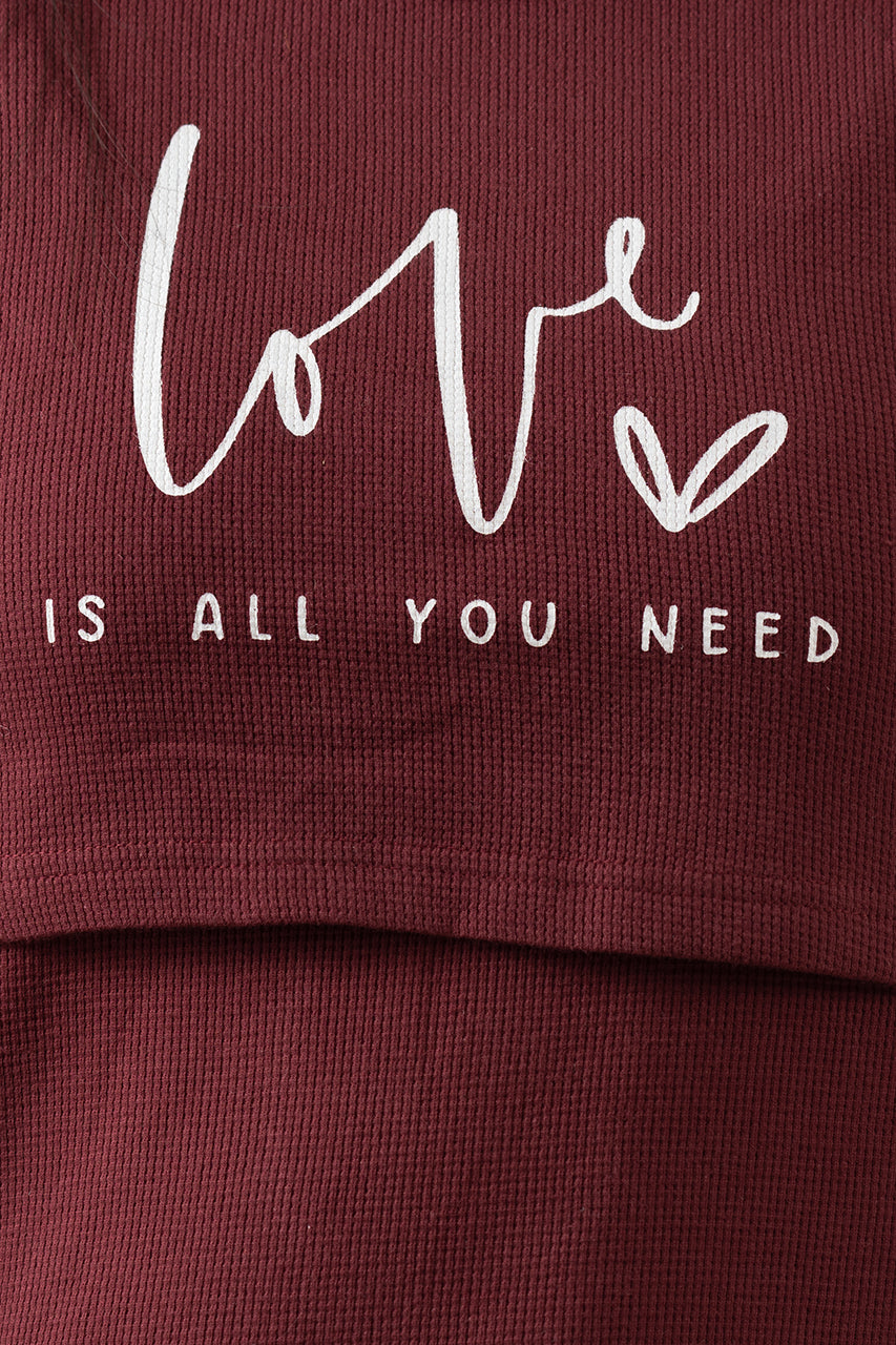 Maternity T-shirt Maroon love thick weight