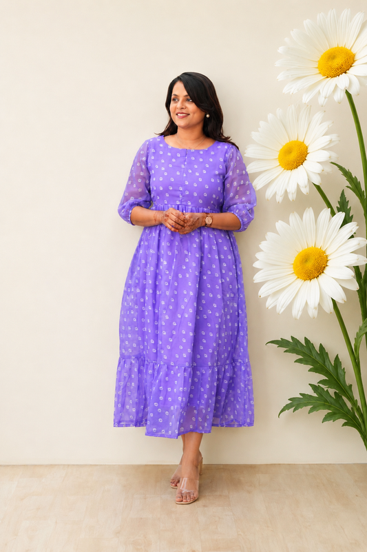 Daisy  georgette casual Dress With Lining ( No-Iron Everyday Dress)