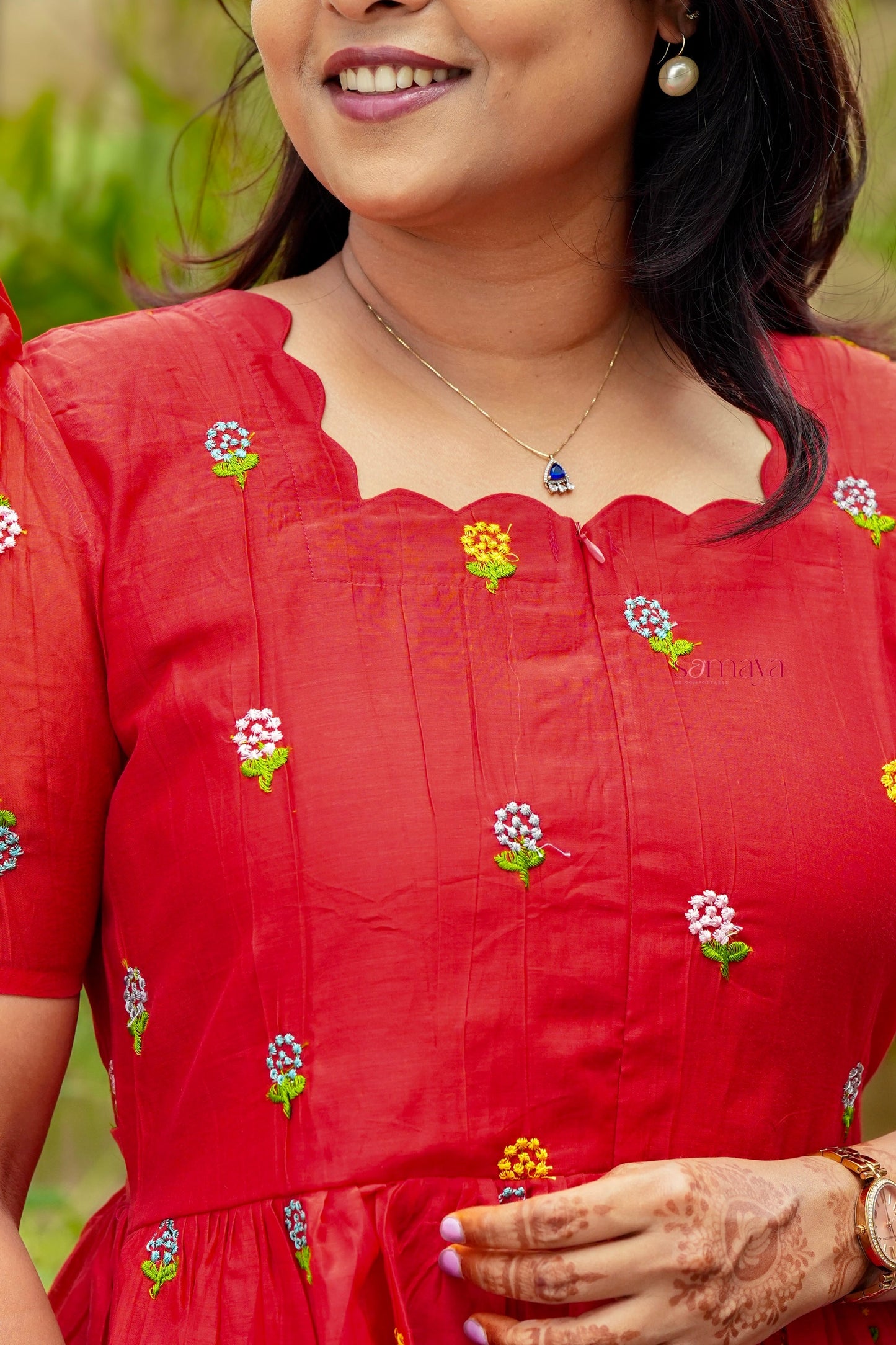 Anne chanderi Casual Dress With Lining