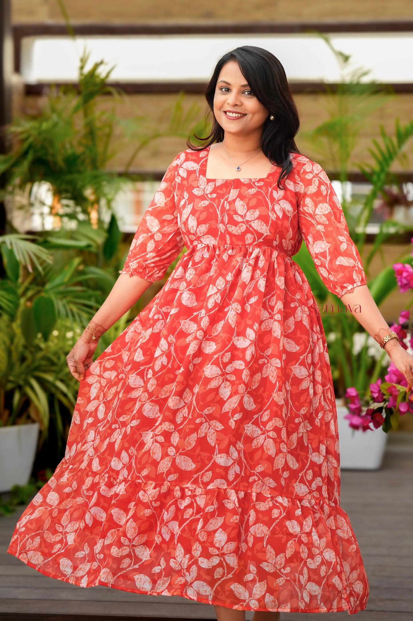 Riya georgette casual Dress With Lining ( No-Iron Everyday Dress)
