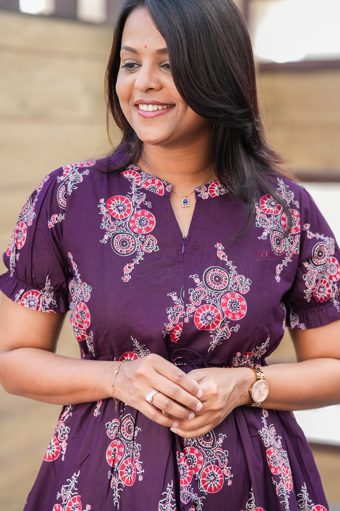 Ammu cotton  casual Dress With Lining