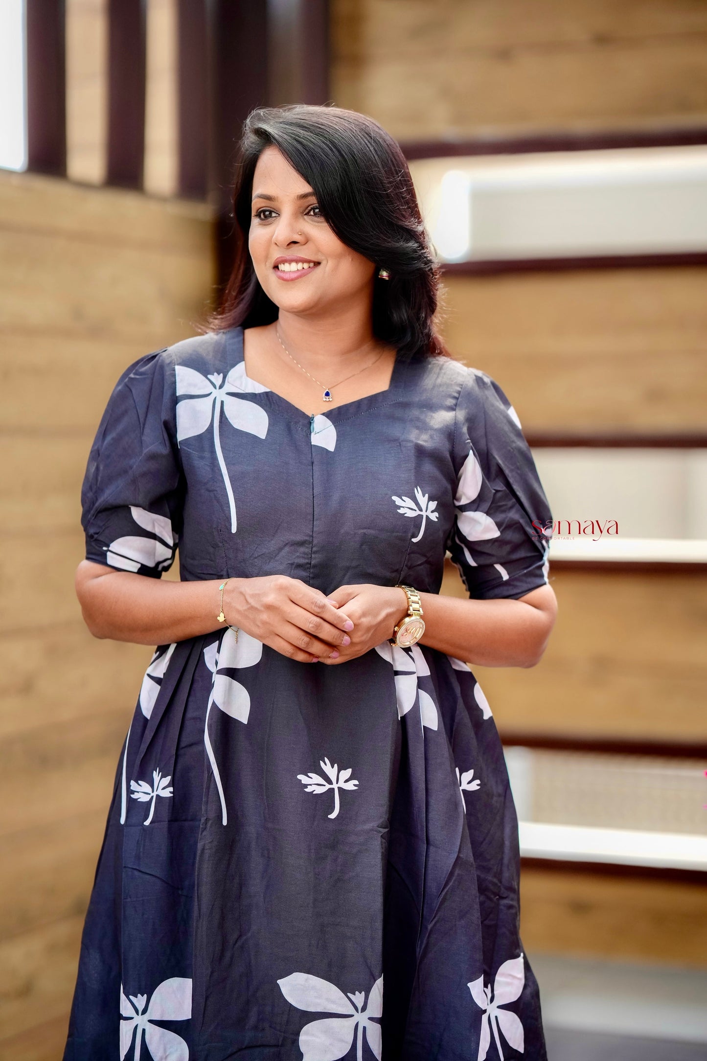 Flora Black Dress With Lining( SPECIAL SALE PRICE )