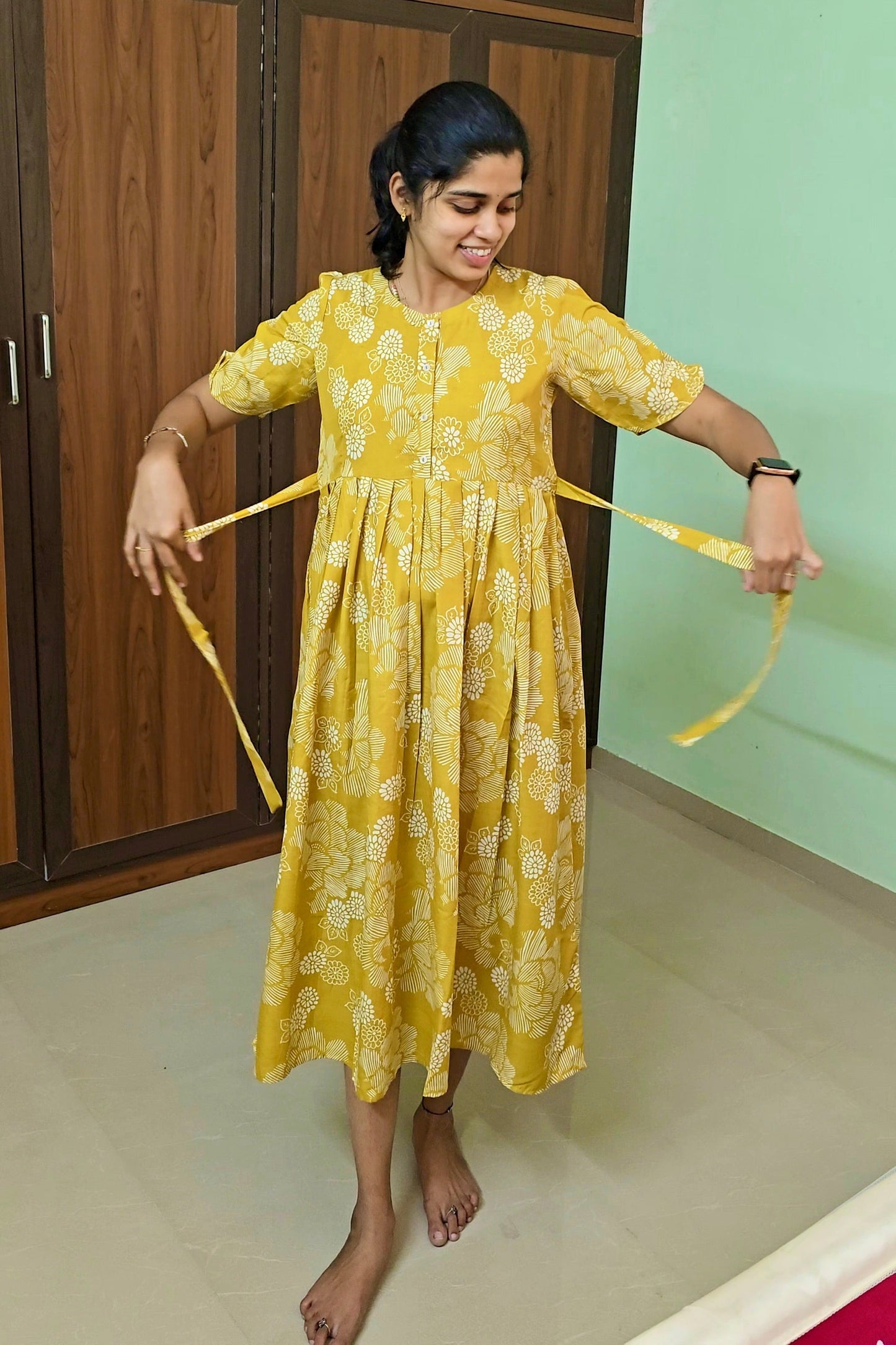 Sunshine-2  Day to Night Dress Without Lining( Wrinkle-Free Cotton blend Dress)