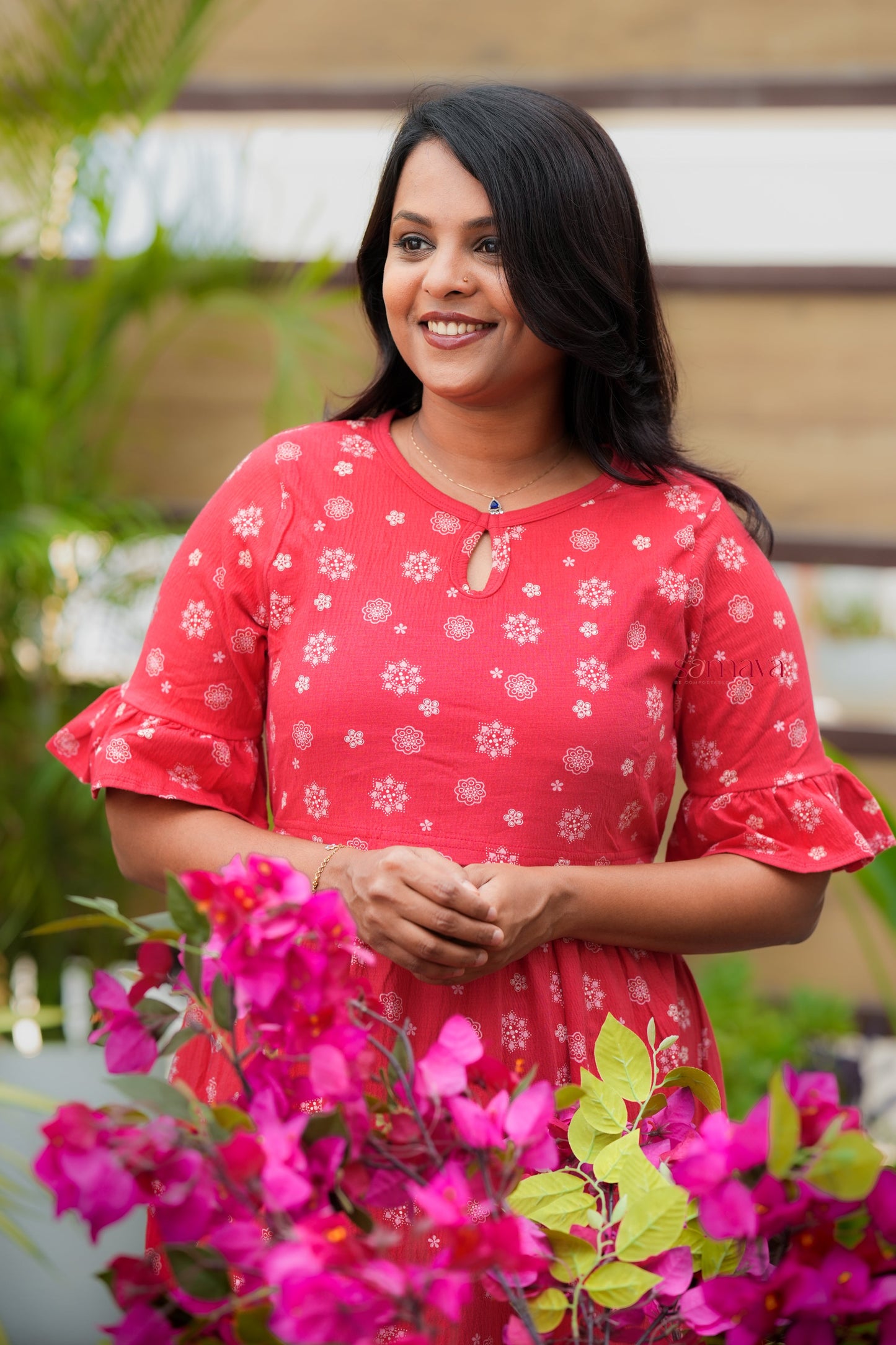 Midi kollam Waffle Dress