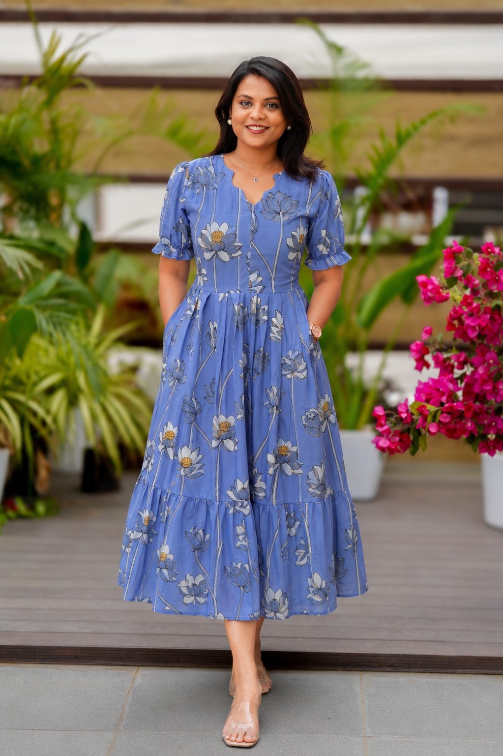 Sanya georgette casual  Dress With Lining ( No-Iron Everyday Dress)