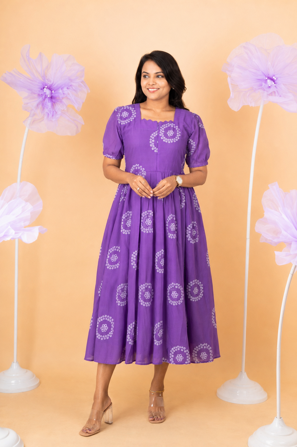 Dipti georgette casual  Dress With Lining ( No-Iron Everyday Dress)