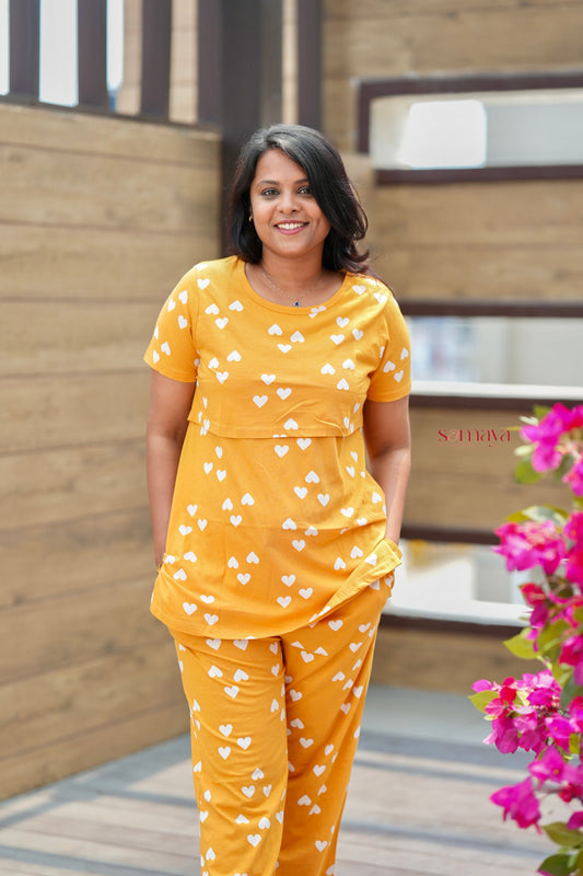 Yellow love  Feeding Pant Set ( lightweight )
