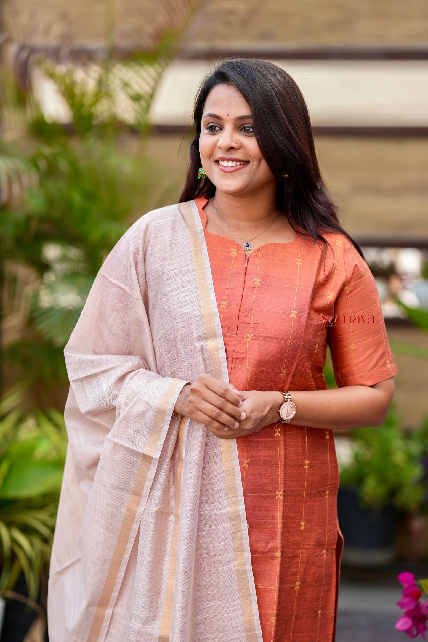Amritha   raw silk kurta with dupptta ( ready to dispatch) set of 2