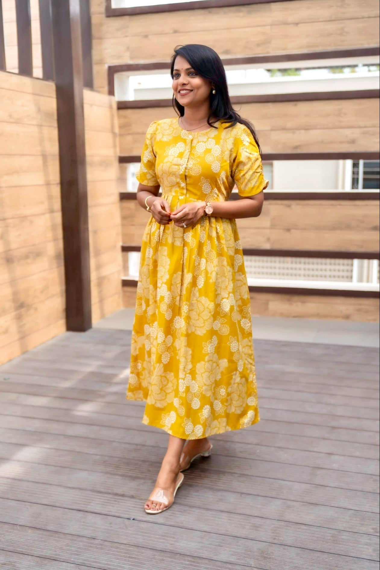 Sunshine-2  Day to Night Dress Without Lining( Wrinkle-Free Cotton blend Dress)