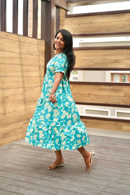 Skyblue day to night dress without lining