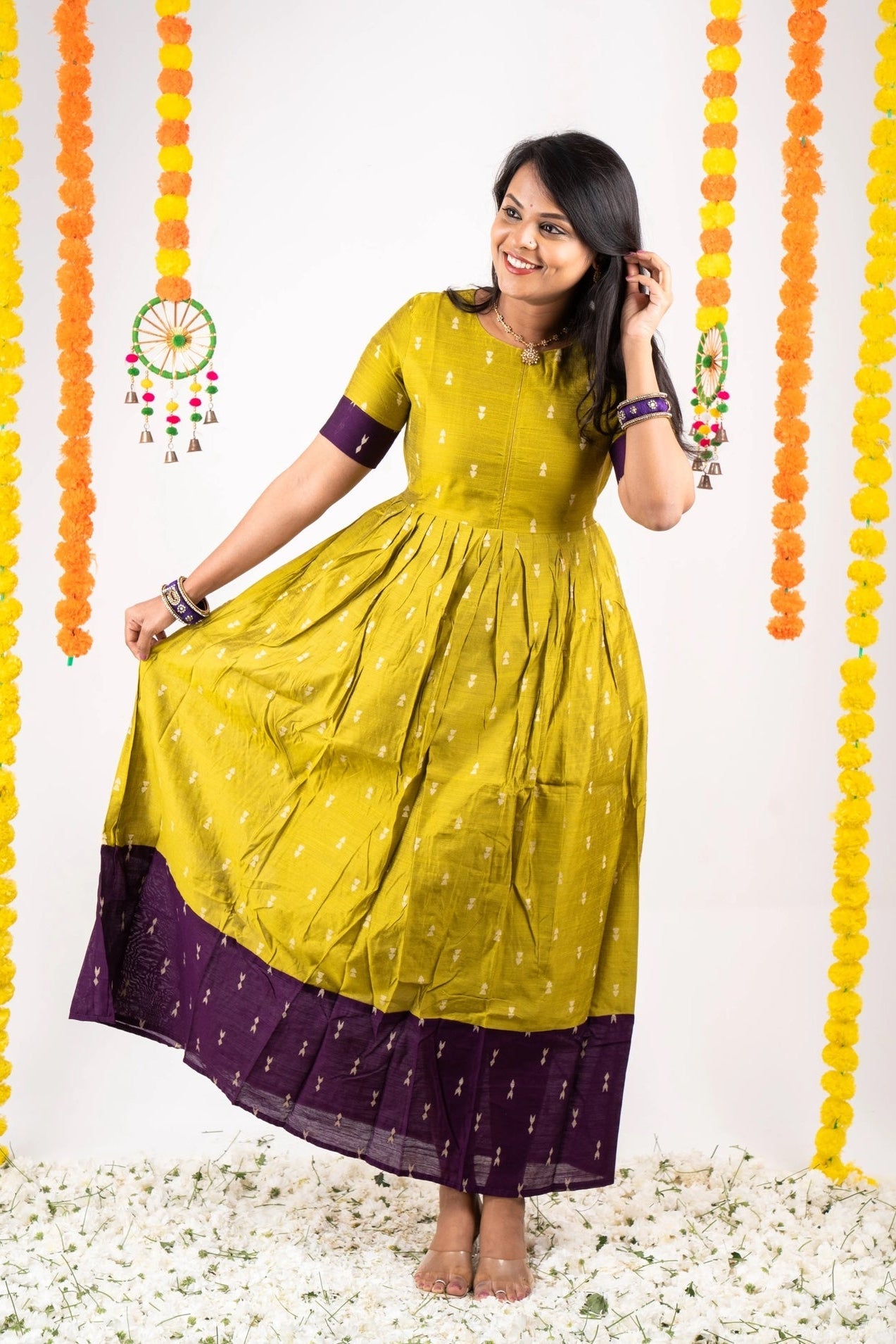 Yamuna  Dress With Lining (neck changed) ( ready to dispatch)