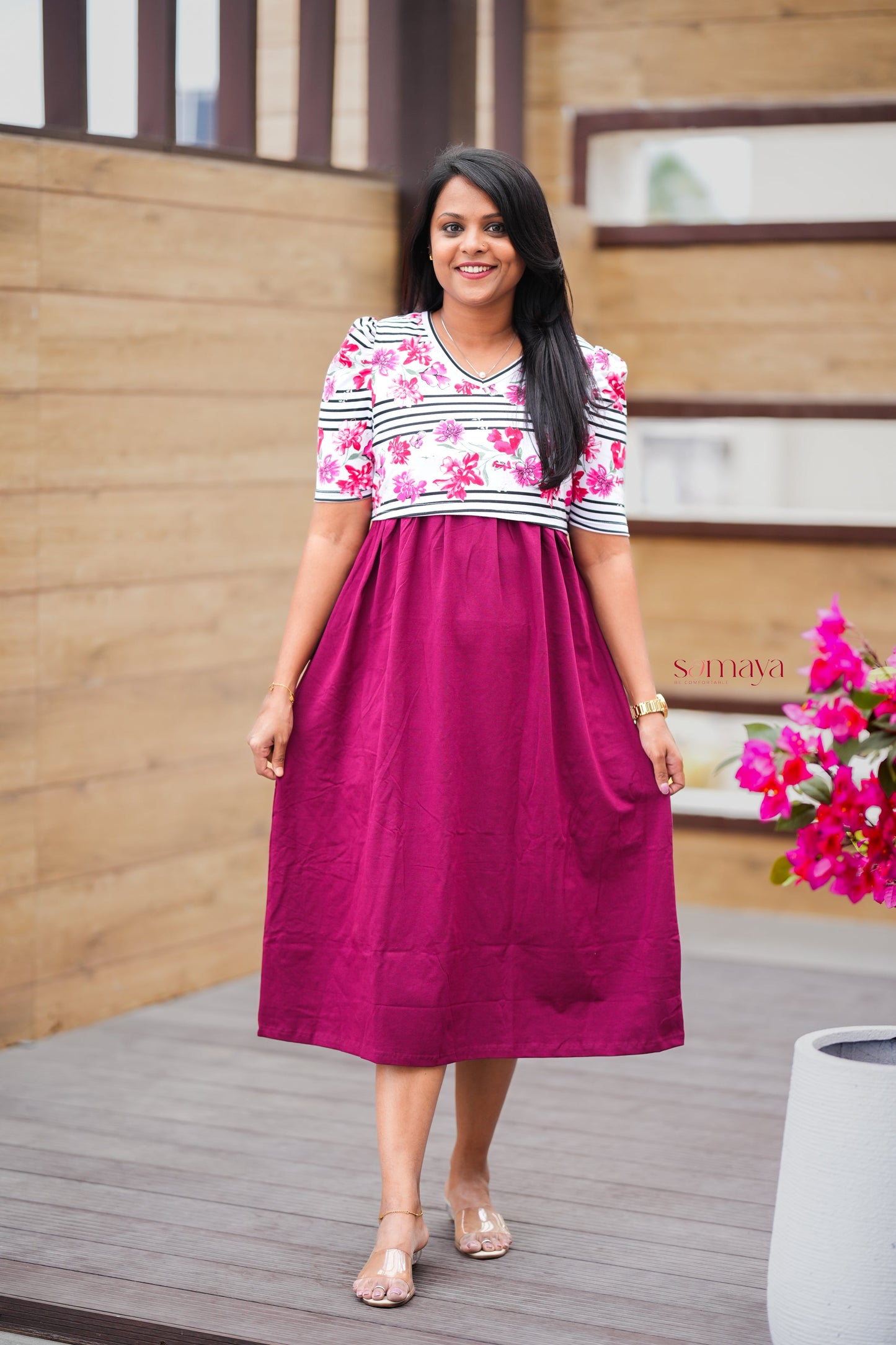 Riya Calf length  Dress( medium  thickness )