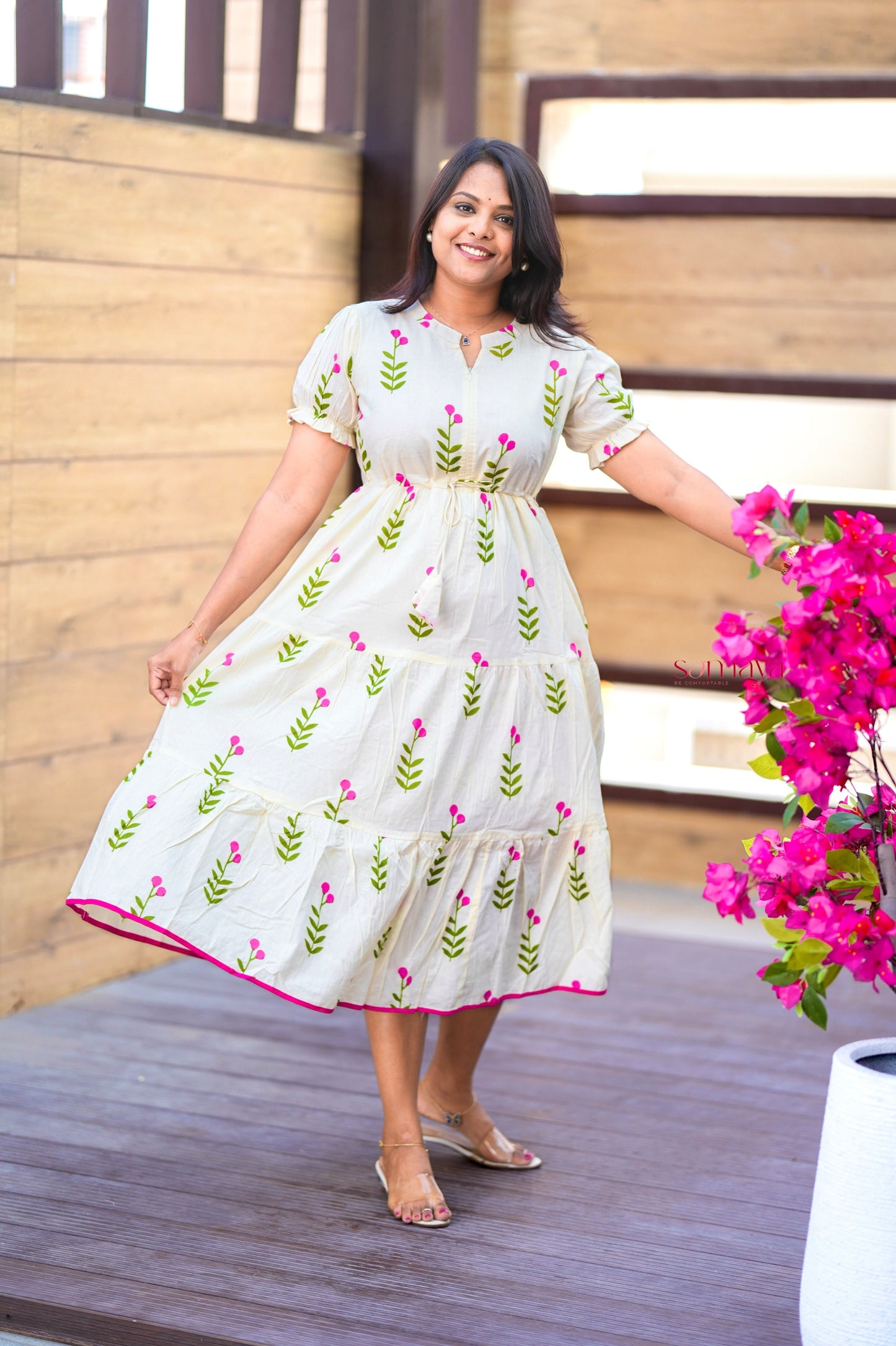 Vennila casual Dress With Lining