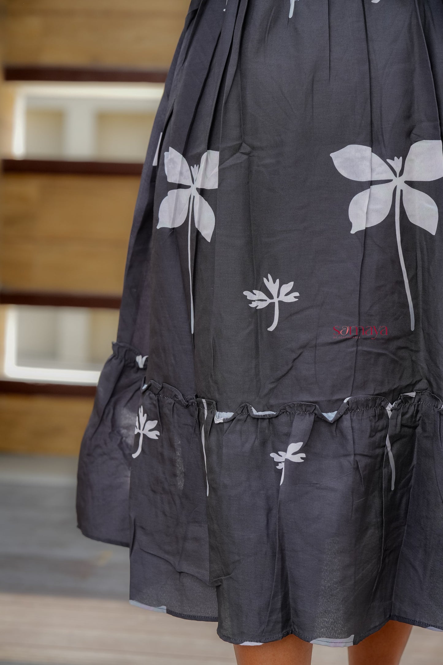 Flora Black Dress With Lining( SPECIAL SALE PRICE )
