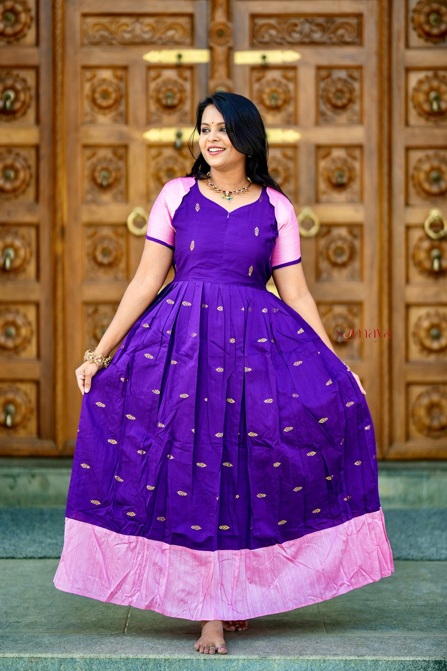 Soundarya raw silk maxi Dress With Lining ( ready to dispatch)