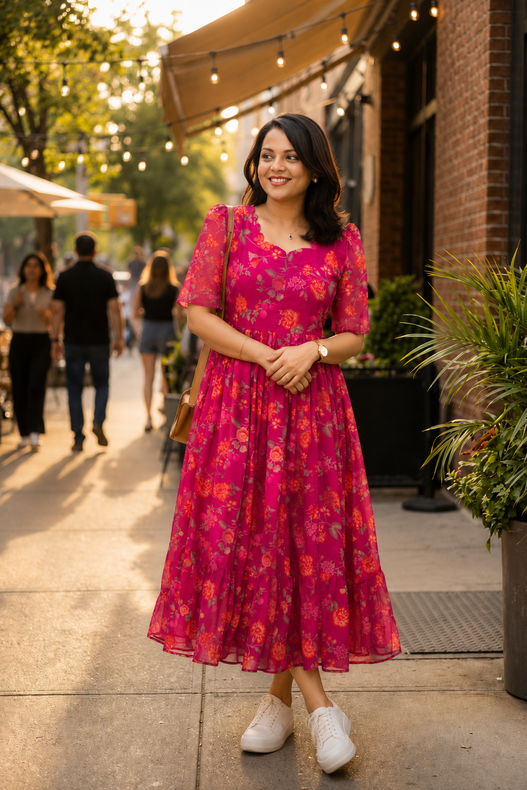 Nivisha georgette casual  Dress With Lining ( No-Iron Everyday Dress)
