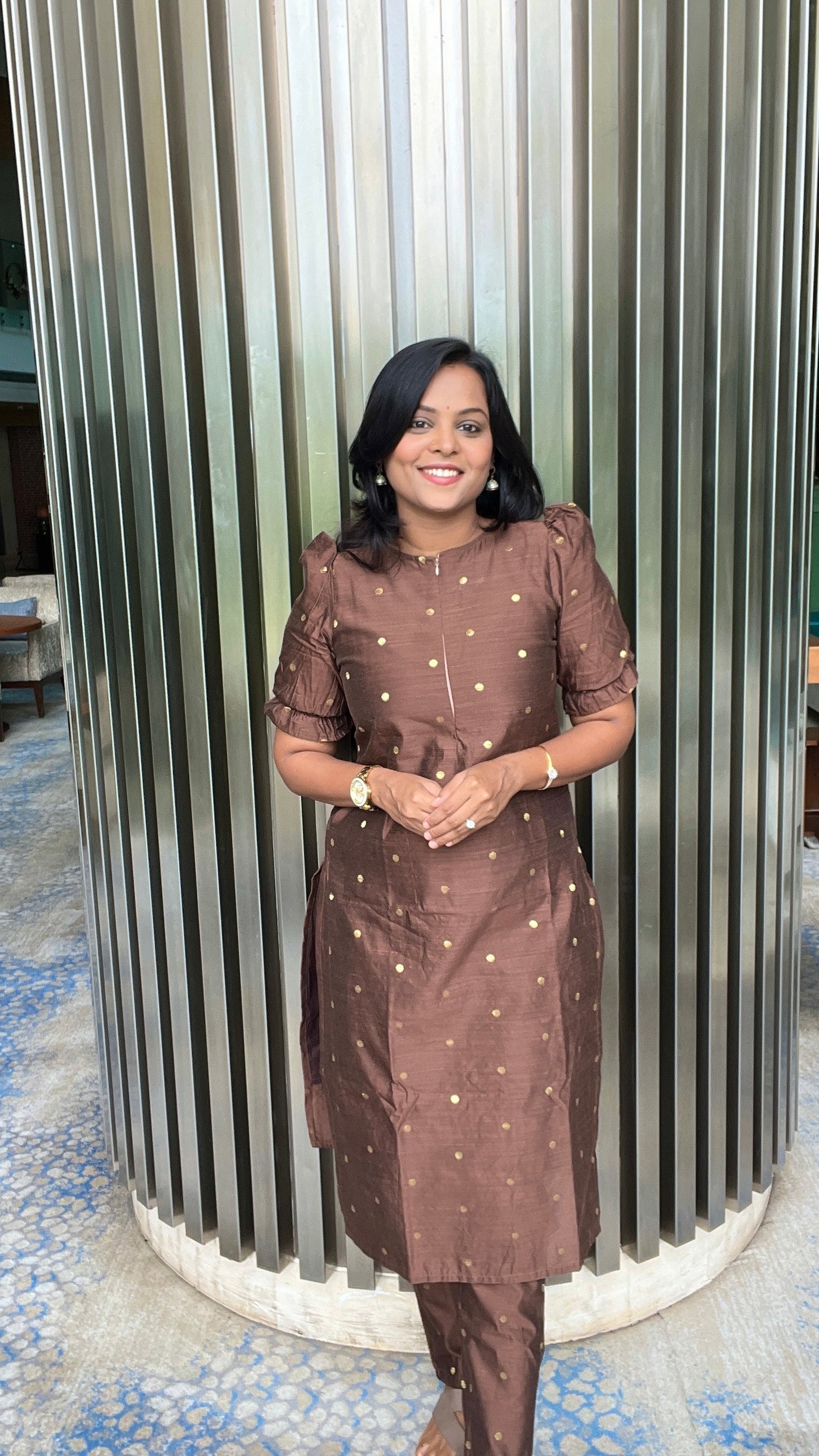 Samantha  inspired 3 piece raw silk suit set with dupptta