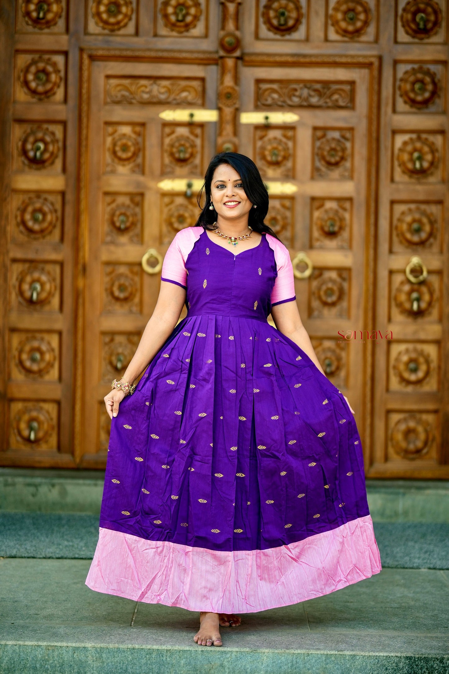 Soundarya raw silk maxi Dress With Lining ( ready to dispatch)